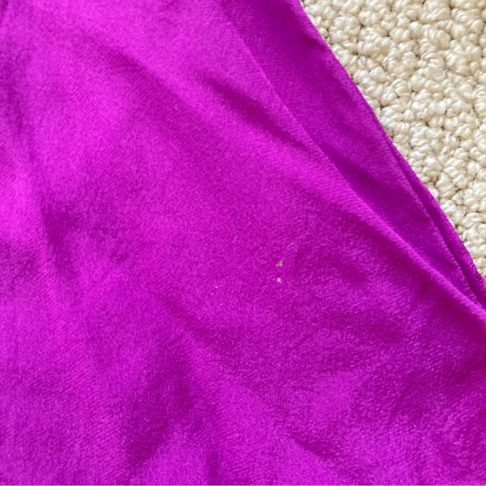 J. Crew Ruffled Long Sleeve Blouse 100% Silk Magenta Purple Size 4 GUC